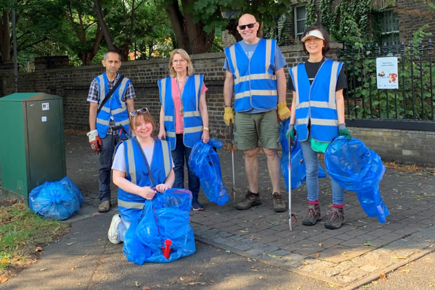Members of the South Acton litterpick group 