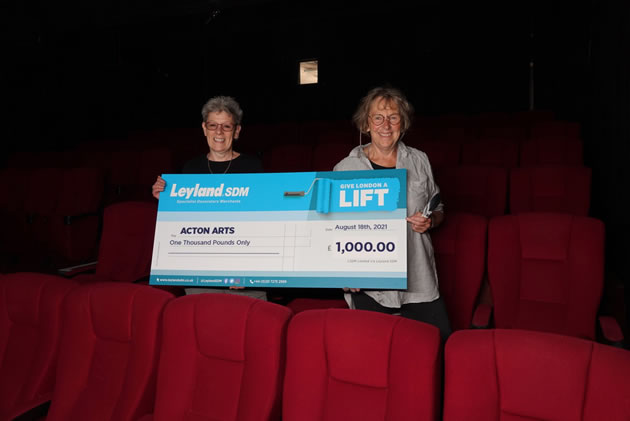 From left, Amanda Mason and Gill Wren with a big cheque 