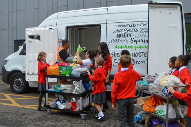 Ark Byron pupils help load City Harvest van for deliveries