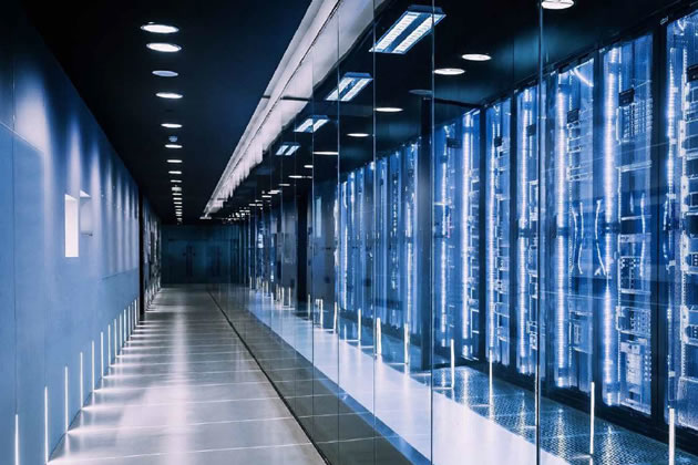 A photo of an interior of a data centre submitted with the application