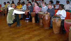 Darryl gets Year 3 children to work with drums