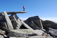 Helen Hudson on a rock