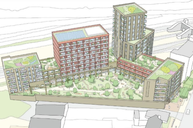 Visualisation of development planned on Horn Lane
