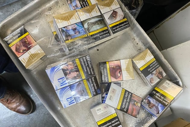 Around 8,700 cigarettes with an estimated value of £3,000 were found in oven 