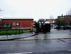 The Oaks car park in the rain