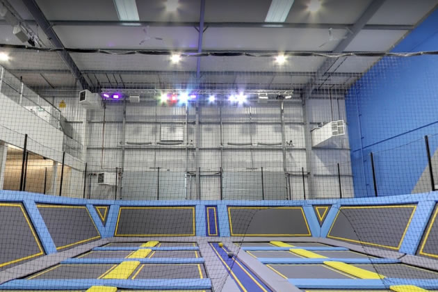 The interior of Oxygen Free Jumping's facility in Acton