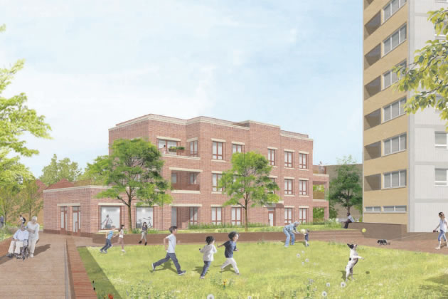 The proposed block for families. Picture: Karakusevic Carson Architects 