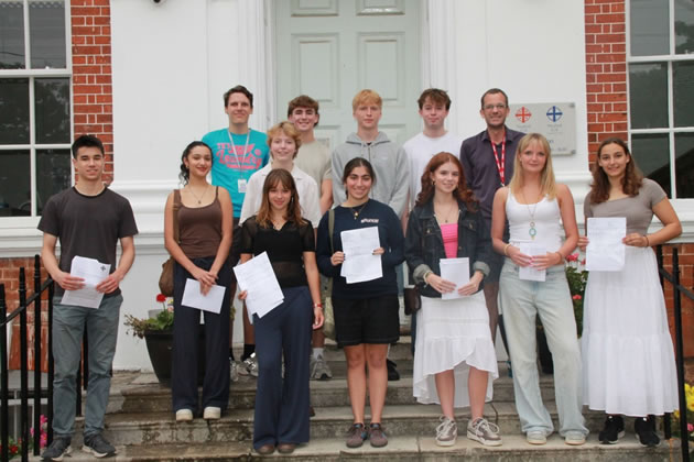 Twyford students from left to right: Back - Chiril Serhiev, Cian Sheffer, Edward Flewitt, Max Morgan-Davey, Front - Hiro Warrell, Mimi Latchman, Aeron Harpley-Gebbels, Sophie Ganne, Hannah Kaprielian, Emma Levison, Tess O’Neill, Kyra Zorzy