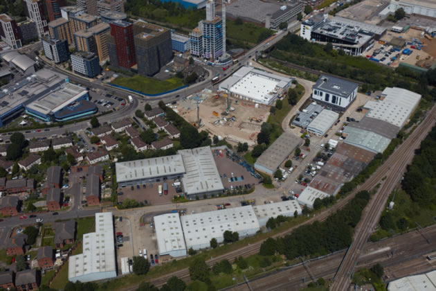 An aerial view of the Victoria Industrial Park