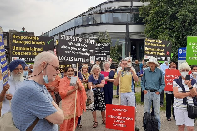 Protestors heard speeches from a range of local groups 