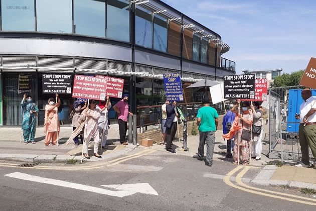 Protestors came from across the borough 