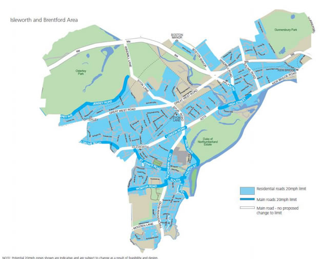 20 mph speed limit for Brentford