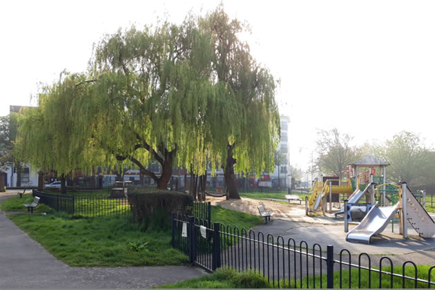 The playground at Dean Gardens Park