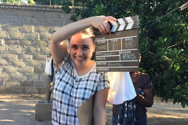 Gabriella Blumberg filming Near Not Far