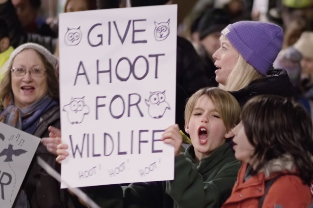 Young and old at the protest demanded that Warren Farm remains a nature reserve