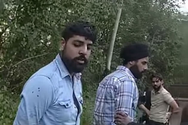 Gurwinder Singh by the roadside after he was detained by police