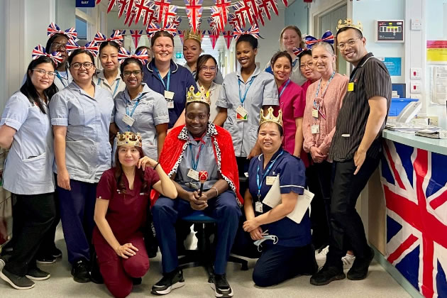 Ealing Hospital saff celebrate the coronation 