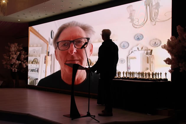 Adrian Dunbar was one of the stars who sent a video message to congratulate the winners