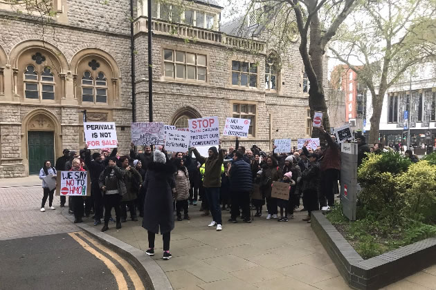 A large number of Medway Village residents turned up to the protest 