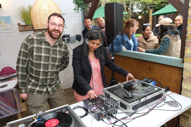 Rupa Huq MP takes to the decks with The Forester General Manager Harry Shotter
