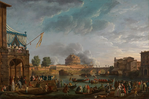 Claude-Joseph Vernet – A Sporting Contest on the Tiber – c 1750. Picture: National Gallery