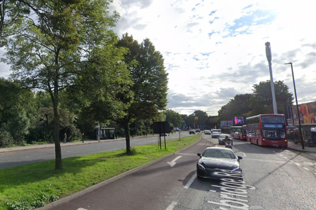 Uxbridge Road near the junction with Greenford Road