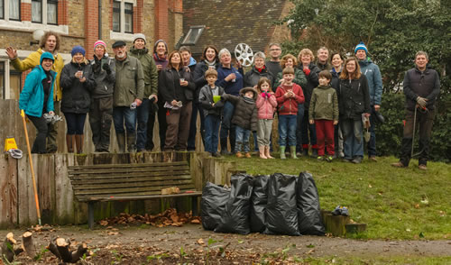 Volunteers at Katherine Buchanan Meadow pic Paul James