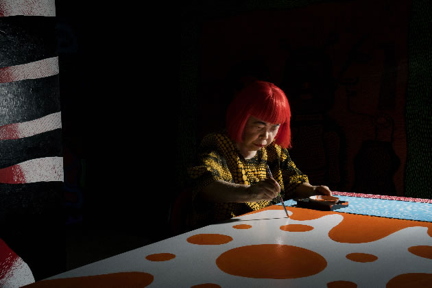 Yayoi Kusama in her Shinjuku studio in Tokyo 2016. Picture: Alex Majoli / Magnum Photos