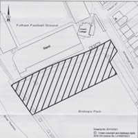 Map showing Fielders Meadow in Bishops Park