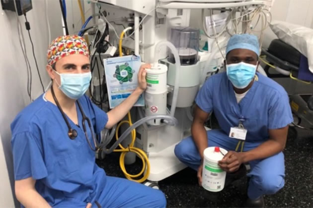 Charing Cross staff with the canisters to be used 