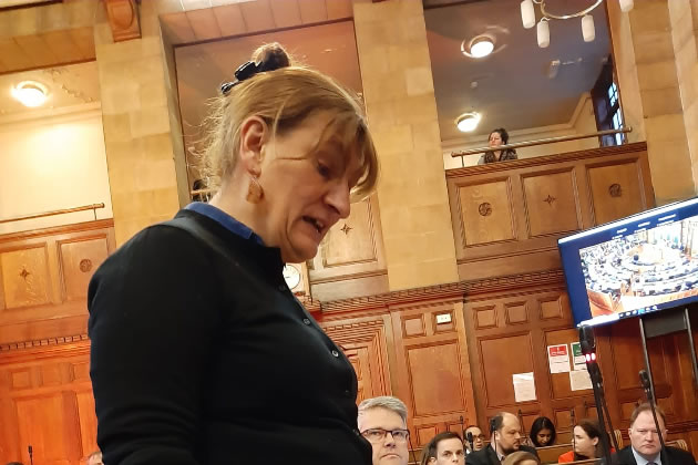 Councillor Athena Zissimos addresses her question at the recent council meeting 