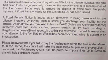 extract from FPN letter