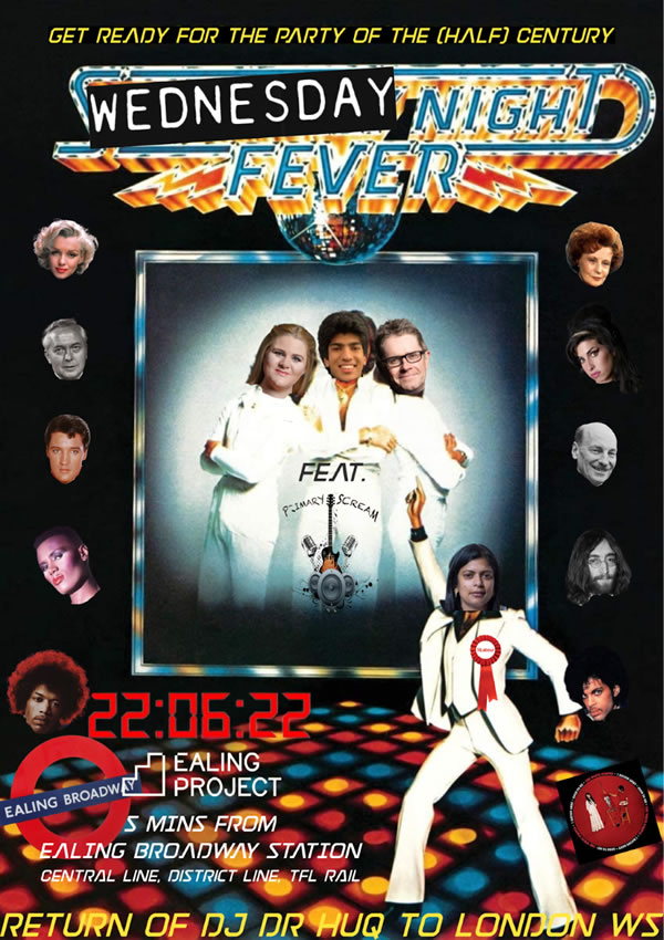 The poster for Rupa and Rafi’s ‘Wednesday Night Fever’ party
