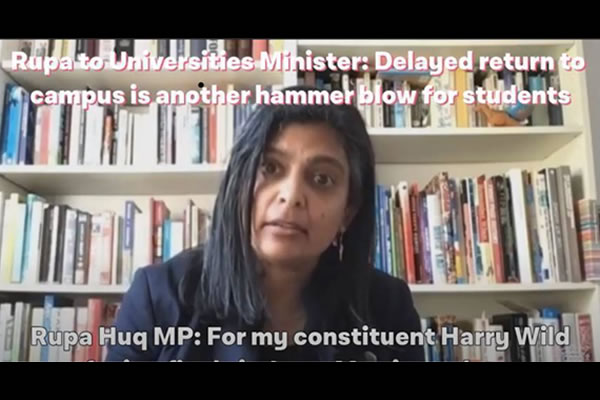 Rupa Huq questions Universities Minister Michelle Donelan MP