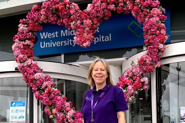 Ruth Cadbury volunteering at West Middlesex Hospital