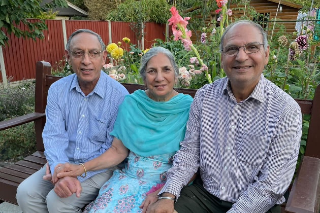 Jagjit Sandhu (right) with his family before the accident